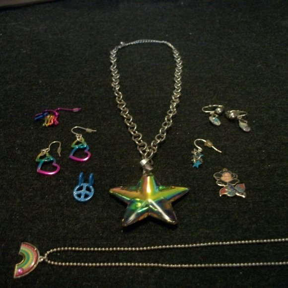 MERMAID RAINBOW JEWELRY BUNDLE 8 THINGS - Picture 1 of 4